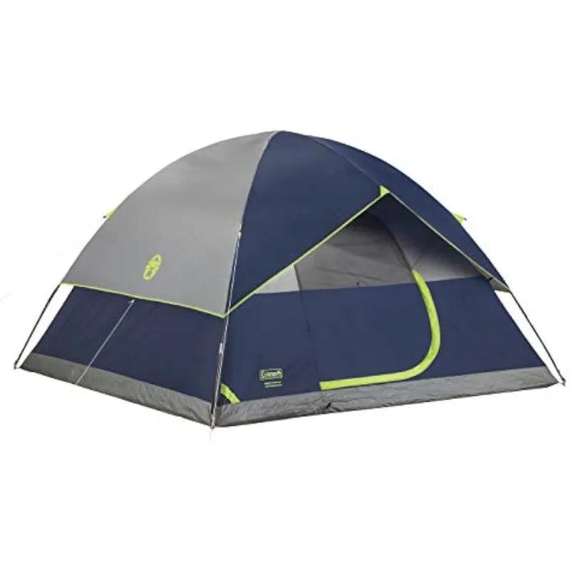 설치가 쉬운 캠핑 텐트, 레인 플라이 및 웨더텍 바닥 포함, 2 인용 돔 텐트